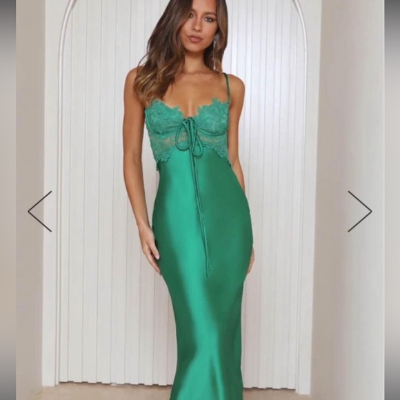 Hello Molly Dresses & Skirts - hello molly SULTRY STYLE SATIN MIDI DRESS GREEN 2